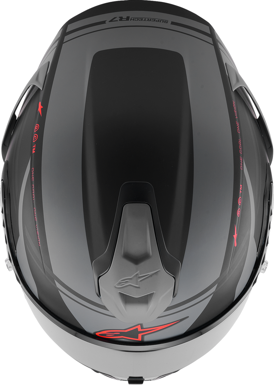 ALPINESTARS Supertech R7 Helmet - 22.06 - A-Core - Matte Black/Gray/Red - Large 8203426-1653-L