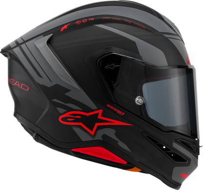 Alpinestars Supertech R7 Helmet - 22.06 - A-Core - Matte Black/Gray/Red