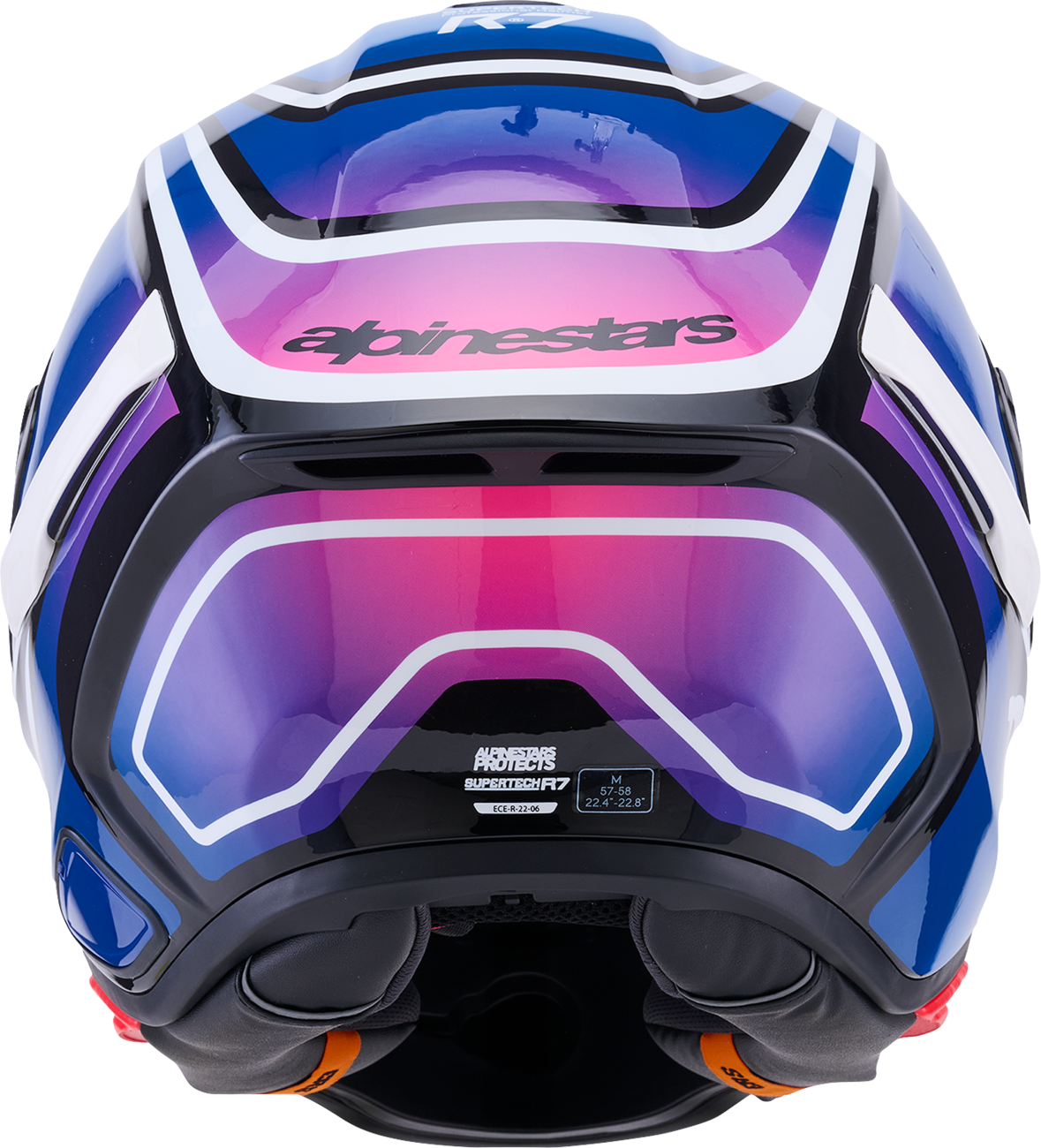 ALPINESTARS Supertech R7 Helmet - Zeal - 22.06 - Gloss Black/Blue/Pink Fluo/White - Small 8202826-1636-S