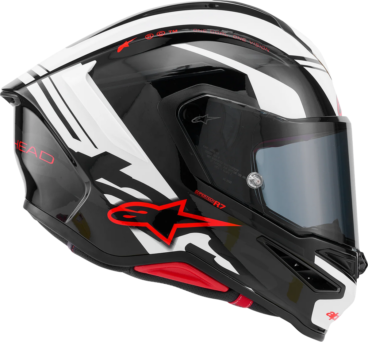 ALPINESTARS Supertech R7 Helmet - 22.06 - A-Core - Gloss Black/White/Red - XS 8203426-1353-XS