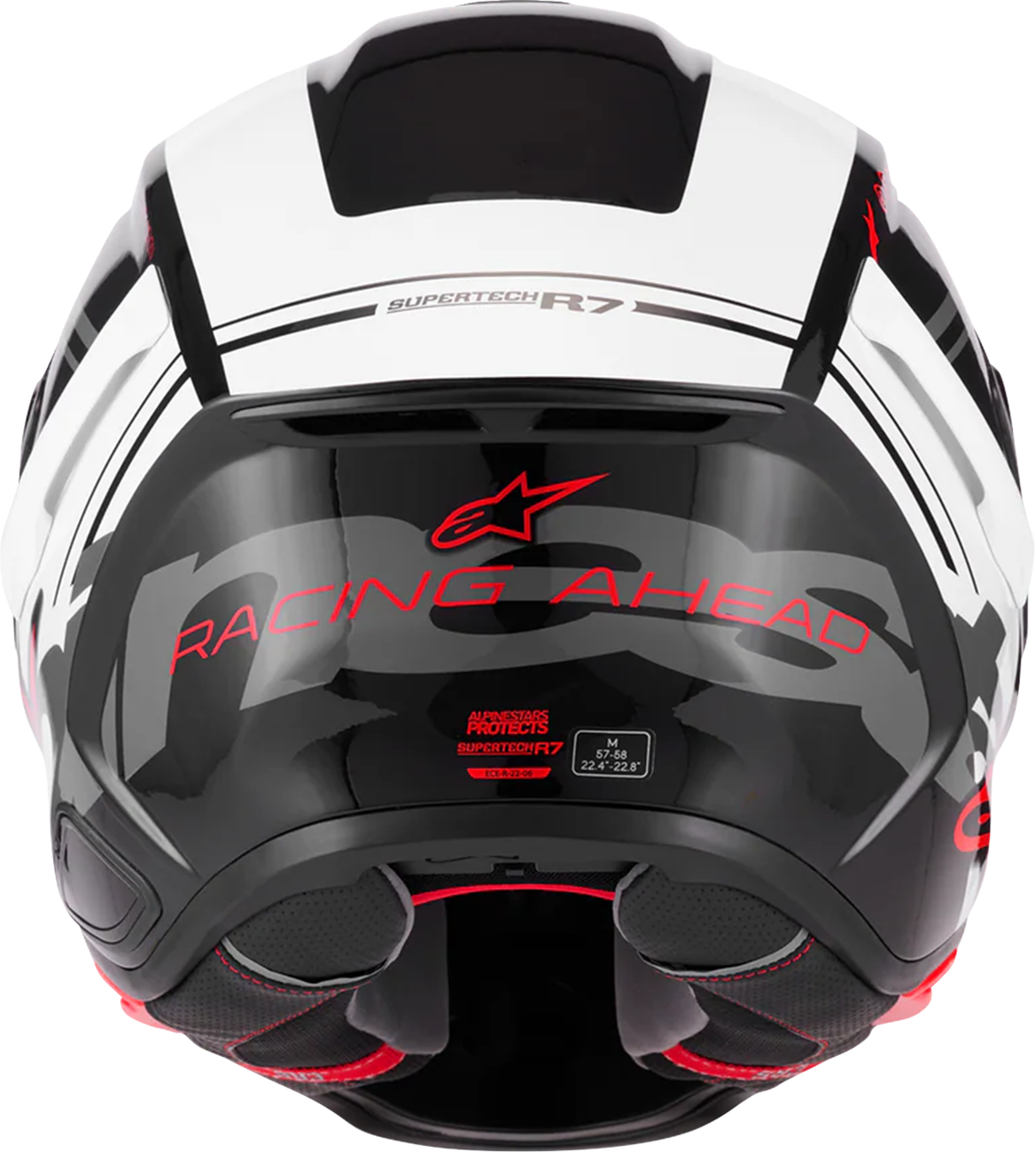 ALPINESTARS Supertech R7 Helmet - 22.06 - A-Core - Gloss Black/White/Red - Medium 8203426-1353-M