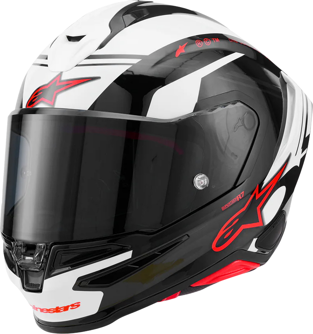 ALPINESTARS Supertech R7 Helmet - 22.06 - A-Core - Gloss Black/White/Red - Large 8203426-1353-L