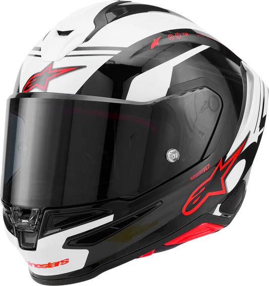 ALPINESTARS Supertech R7 Helmet - 22.06 - A-Core - Gloss Black/White/Red - XL 8203426-1353-XL