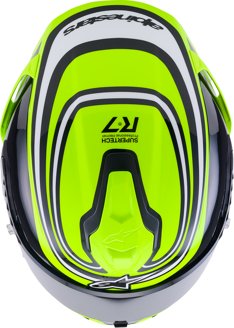 ALPINESTARS Supertech R7 Helmet - Zeal - 22.06 - Gloss Yellow Fluo/Black/White - Medium 8202826-5021-M