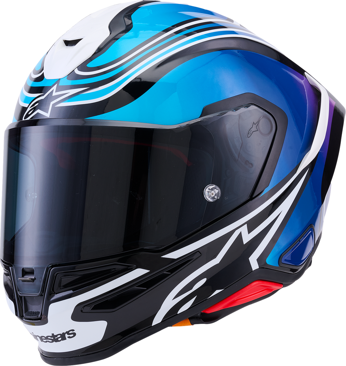 ALPINESTARS Supertech R7 Helmet - Zeal - 22.06 - Gloss Black/Blue/Pink Fluo/White - Large 8202826-1636-L