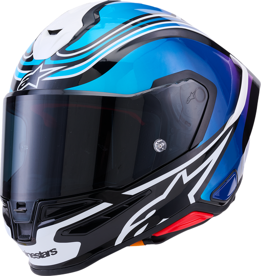 ALPINESTARS Supertech R7 Helmet - Zeal - 22.06 - Gloss Black/Blue/Pink Fluo/White - XL 8202826-1636-XL