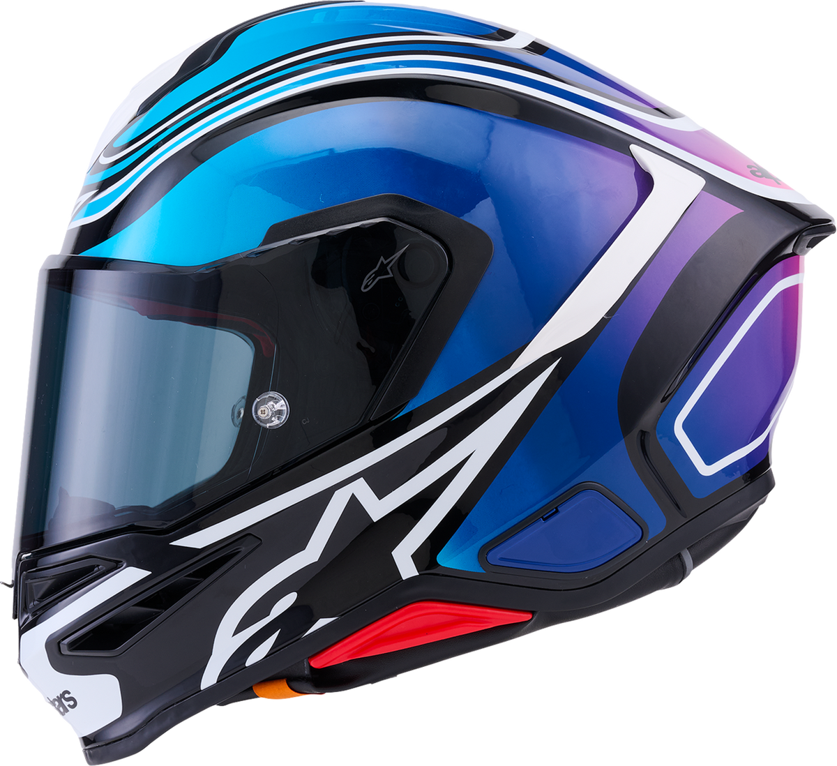 ALPINESTARS Supertech R7 Helmet - Zeal - 22.06 - Gloss Black/Blue/Pink Fluo/White - Large 8202826-1636-L