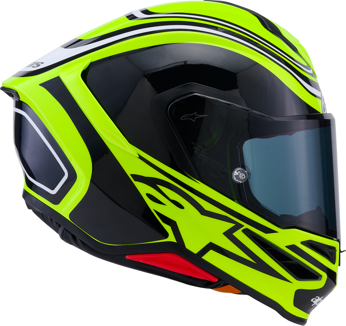 ALPINESTARS Supertech R7 Helmet - Zeal - 22.06 - Gloss Yellow Fluo/Black/White - Large 8202826-5021-L
