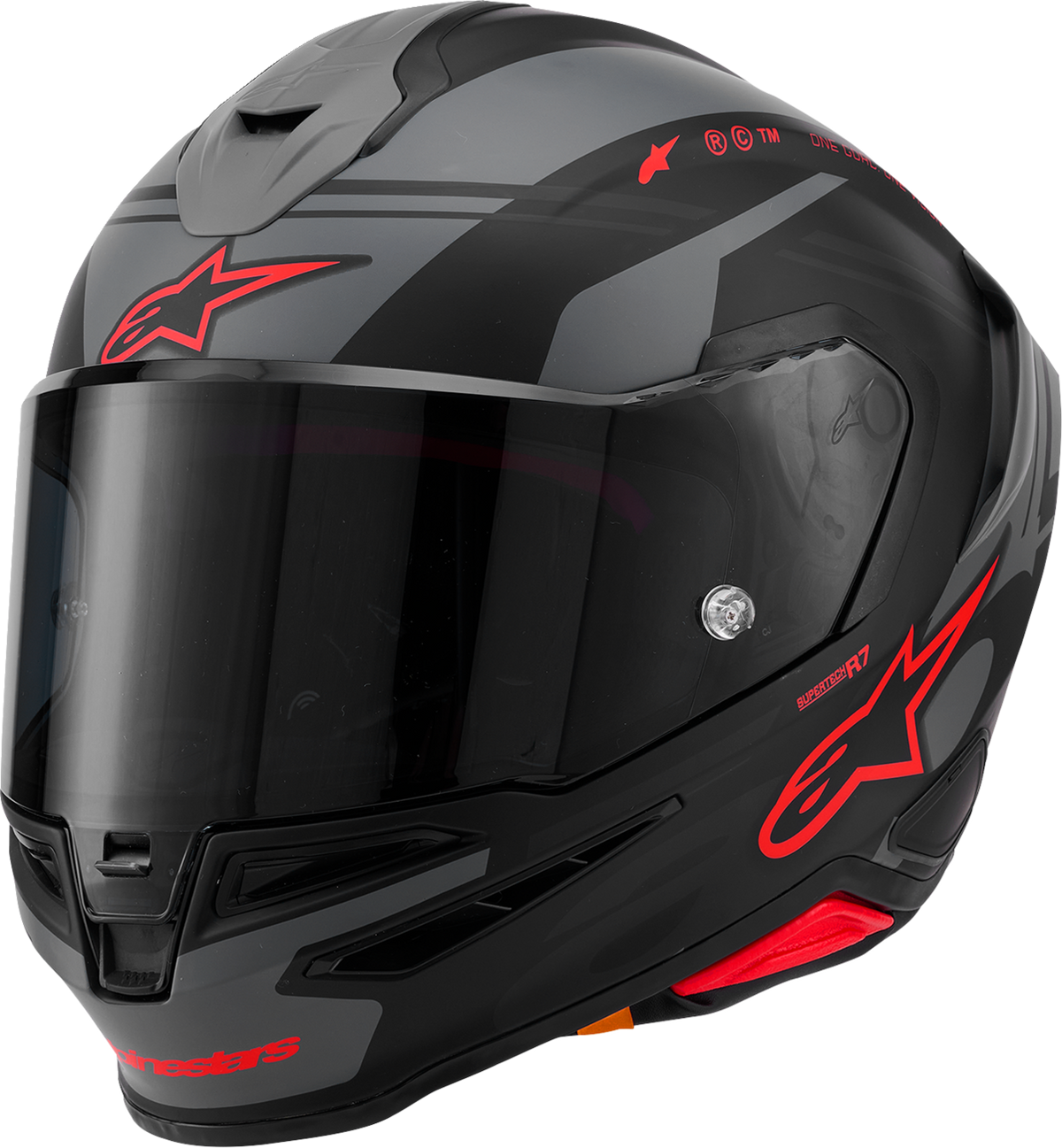 ALPINESTARS Supertech R7 Helmet - 22.06 - A-Core - Matte Black/Gray/Red - 2XL 8203426-1653-2XL