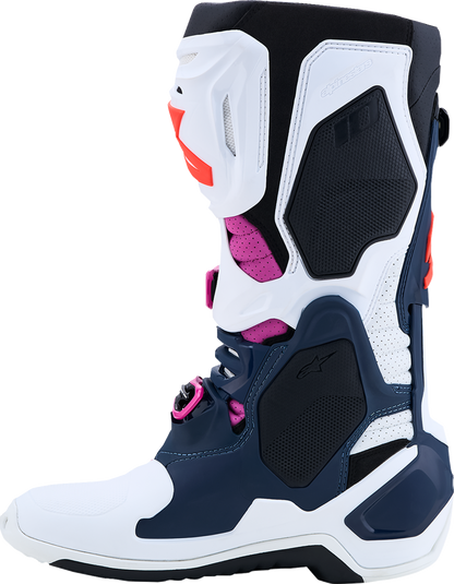 Alpinestars Tech 10 Supervented Boots - Dark Blue/White/Black/Fuchsia