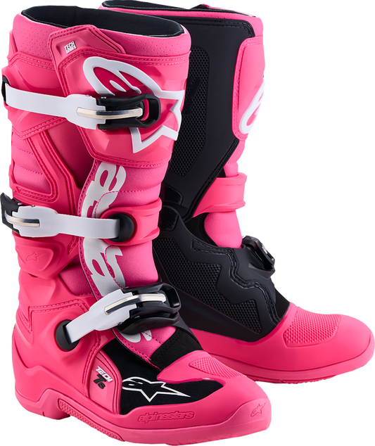 Alpinestars Youth Tech 7S Boots - Fluorescent Pink/Black/White