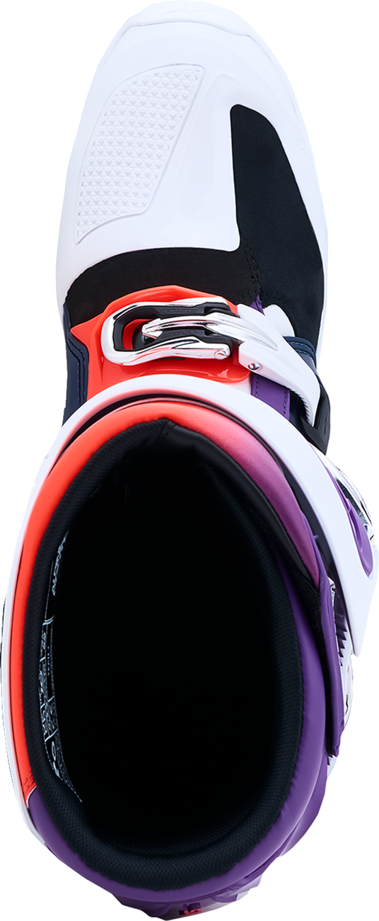 Alpinestars Tech 7 Boots - Purple/Blue/Fluorescent Red/White
