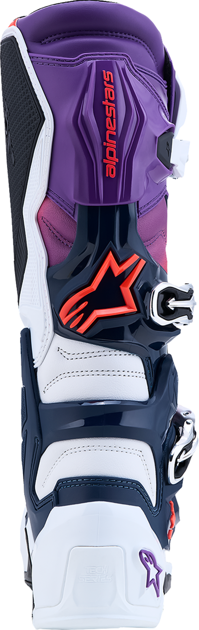 Alpinestars Tech 7 Boots - Purple/Blue/Fluorescent Red/White