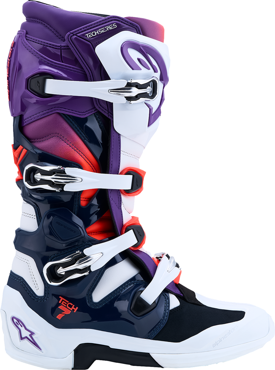 Alpinestars Tech 7 Boots - Purple/Blue/Fluorescent Red/White