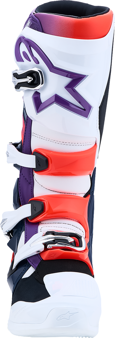 Alpinestars Tech 7 Boots - Purple/Blue/Fluorescent Red/White