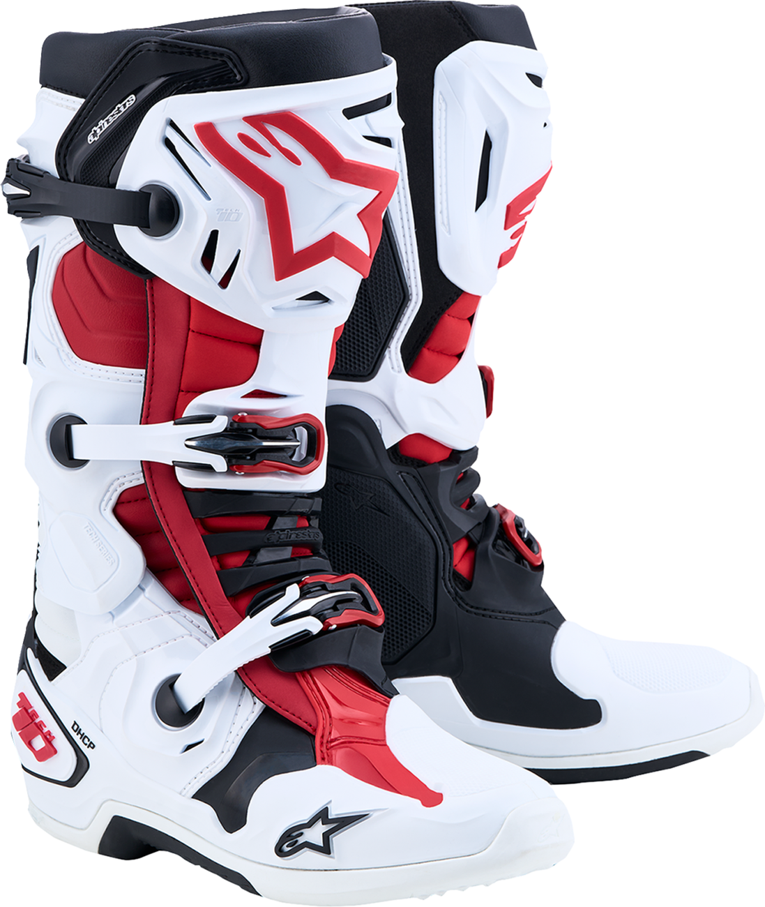 Alpinestars Tech 10 Boots - White/Black/Bright Red
