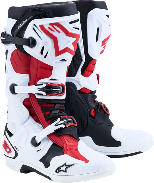 Alpinestars Tech 10 Boots - White/Black/Bright Red