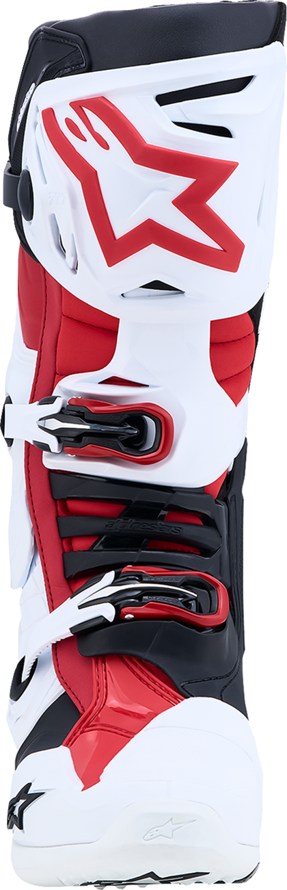 Alpinestars Tech 10 Boots - White/Black/Bright Red