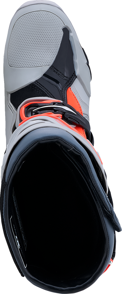 Alpinestars Tech 10 Enduro Boots - Medium Gray/Dark Gray/Fluorescent Red