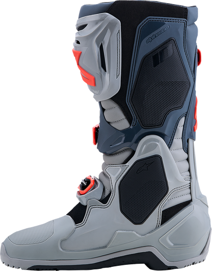 Alpinestars Tech 10 Enduro Boots - Medium Gray/Dark Gray/Fluorescent Red