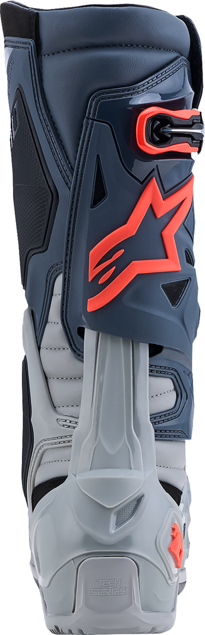 Alpinestars Tech 10 Enduro Boots - Medium Gray/Dark Gray/Fluorescent Red