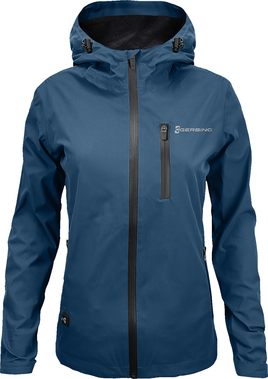 Gerbing Heated Clothing Women's Heated 5V Rain Coat - Mallard Blue