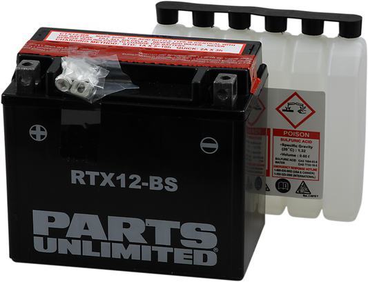 PARTS UNLIMITED AGM Battery - RTX12-BS .60 L CTX12-BS