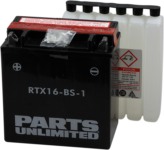 PARTS UNLIMITED AGM Battery - YTX16-BS-1 .8 L CTX16-BS-1
